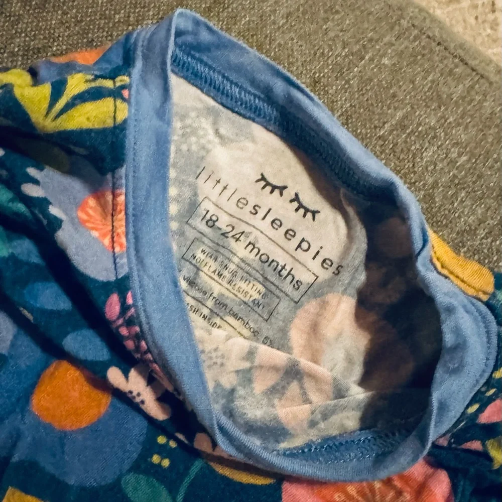 Little Sleepies Blue Floral & Fruit Toddler Pajama Set